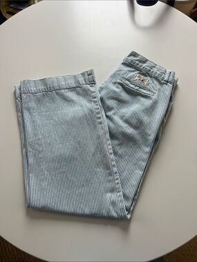 Vintage Blue Pinstripe Lowrise 100% Cotton Pants Size 4